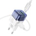 Адаптер Сетевой Hoco C131a USB/Type-C 30W + кабель Type-C-Lightning (transparent blue)#2029058