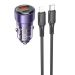 Адаптер Автомобильный Borofone BZ20A Smart 83W PD65W+QC3.0 +кабель Type-C - Lightning (purple)#2034434