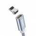 Кабель USB - Apple lightning Hoco U40A магнитный (повр. уп.) 100см 2A  (metal grey) (229845)#2032638