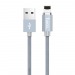 Кабель USB - Apple lightning Hoco U40A магнитный (повр. уп.) 100см 2A  (metal grey) (229845)#2032640