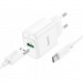 СЗУ с выходом USB Hoco C140A (18W/QC3.0/1USB/кабель Type-C) белое#2040027