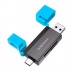 Card Reader Borofone DH9 Wisdom 2-in-1 (USB3.0/Type-C 3.0/SD+TF3.0) черно-синий#2040011