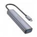 USB HUB Borofone DH12 Smart 4в1 (Type-C - USB3.0*4) 20см серый#2040015