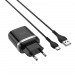 Адаптер постоянного тока Hoco C12Q, 1гн.USB 5В QC 3,0 + кабель Type-C, чёрный#2040639