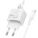 Адаптер Сетевой с кабелем Borofone BAS41A Potential 2USB 12A/2,4W (Type-C/USB) (белый) (235127)#2042963