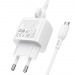 Адаптер Сетевой с кабелем Borofone BAS41A Potential 2USB 2,4A/12W (Micro USB/USB) (white) (235126)#2042961