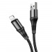 Кабель USB - Apple lightning Hoco X50 Excellent (повр. уп) 100см 2,4A  (black) (238243)#2049574