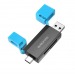 КартРидер BOROFONE DH9 2в1 (Micro SD/SD) USB/Type-C 3.0 голубой#2121812
