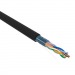 Кабель витая пара омедненный, F/UTP, CCA, CAT 5e, PE, 4PR, 24AWG, OUTDOOR, SOLID, черный, 305м PROco#2050028