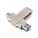 USB 3.0 Flash накопитель 64GB шт.USB (A)+шт.Type-C GoPower MODERN, металл серый#2050738