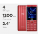 Мобильный телефон BQ 2453 Quattro красный (2,4"/1200mAh)#2050604