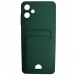 Чехол силиконовый Samsung A06 матовый цветной с визитницей темно-зеленый#2051942