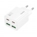 Адаптер Сетевой с кабелем Hoco N56 2Type-C/2USB 3A/30W (Type-C/Type-C) (white) (236338)#2063392