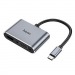 Адаптер гн. HDMI +гн. VGA -шт.Type-C, 0.15м, серый HB29 Hoco#2141578