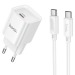 Адаптер Сетевой с кабелем Hoco C146A Charm PD Type-C 20W (Type-C/Type-C) (white) (238660)#2074602