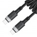 Кабель Type-C - Type-C Acefast C14-03 (3A, 60W, PD, пружинный, оплетка нейлон, 1.2 м) Черный#2073060