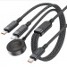 Кабель Type-C - 3 в 1 (Type-C + Type-C + Беспроводная зарядка 15W) Acefast C6-11 (3A, 100W, оплетка нейлон, 1,2 м) Черный#2138946