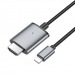 Кабель Lightning - HDMI Hoco UA27 (1080р HD, оплетка нейлон, 2 м) Серый#2088667