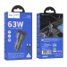 Адаптер Автомобильный с кабелем Hoco Z57B Glorious 63W PD45W+QC3.0 (Type-C/Type-C) (metal gr(236204)#2096113