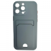 Чехол силиконовый iPhone 13 Pro матовый цветной с визитницей серый#2092199
