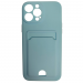 Чехол силиконовый iPhone 13 Pro Max матовый цветной с визитницей голубой#2092196