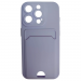 Чехол силиконовый iPhone 15 Pro матовый цветной с визитницей сереневый#2092207