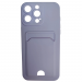 Чехол силиконовый iPhone 15 Pro Max матовый цветной с визитницей сиреневый#2092205