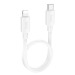 Кабель Type-C - Apple lightning Hoco X96 27W 25см 2,4A  (white) (222405)#2092750