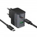 Сетевое зарядное устройство Hoco CS71A, (QC3.0+PD20W) +кабель Type-C/Type-C, цвет черный#2094067