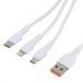 USB кабель 3в1 (Lightning, microUSB, Type-C) 1,0м, белый GP05-3-1 "GoPower"#2096431