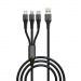 USB кабель 3в1 (Lightning, microUSB, Type-C) 1,2м, чёрный GP21-3-1.2M "GoPower"#2096432
