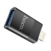 Переходник USB (м) - Lightning (п) / Type-C (п) Hoco UA17 5см (black) (235057)#2100262