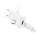 Адаптер Сетевой с кабелем Hoco C134A Solid USB 2,4A/12W (USB/Type-C) (white) (240264)#2099285