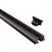 Профиль для трека +1 фазный шинопровод, токоподвод и заглушка в комплекте, 2 метра (черный), шт#2101510