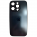 Чехол силикон-пластик iPhone 15 Pro стеклянный матовый с логотипом темно-синий#2109975