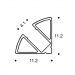 Профиль, накладной, угловой, световая линия 4 мм, L=2 м, черный (11,2x11,2), м#2132365