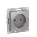 Механизм розетки 1-м С/У ATLASDESIGN 16А IP20 без заземл. алюм. Systeme Electric ATN000341 (1/10/60)#2136939
