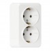 Розетка SMARTBUY 2-местная 16А, ОУ, с заземлением белая, керамика "Юпитер" (SBE-03w-16-S2-Z-c) (1/10)#2123107