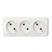 Розетка SMARTBUY 3-местная 10А, ОУ, без заземления белая "Юпитер" (SBE-03w-10-S3-N) (1/10/100)#2123114