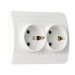 Розетка SMARTBUY скрытая установка, 2-местная с заземлением 16А белая, керамика "Марс" (SBE-02w-16-S2-Z-c) (1/10)#2123111
