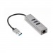 Переходник USB 3.0--> RJ-45 1000Mbps +3*USB 3.0, Aluminum Shell, 0.2м TELECOM <TA311U> (1/140)#2110703