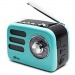 Радиоприемник трёхдиапазонный RITMIX RPR-033 AZURE, Bluetooth v.5.3, USB флэш/microSD, MP3, вход USB Type-C, лазурный(1/30)#2129439
