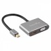 Кабель-переходник miniDP (M)--> HDMI (F)+VGA (F) 4K@30Hz Alum Grey TELECOM (TA6080) (1/200)#2111541