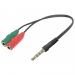 Переходник DEFENDER Headset для гарнитуры Audio 2х3.5мм jack ->3,5 4pin jack 0,15м (1/50/400)#2111493