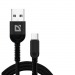 USB кабель F167 TypeC, black, 1м, 2.4А, ткань, пакет#2111443