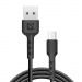USB кабель F181 Micro, black, 1м, 2.4А, нейлон, пакет#2111448