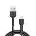 USB кабель F181 TypeC, black, 1м,2.4А, нейлон, пакет#2111453