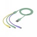 USB кабель F207 3in1, green, 1.2м,силикон, пакет#2111416