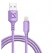 USB кабель F207 Lightning, violet, 1м, 2.4А,силикон,пакет#2111412