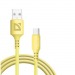 USB кабель F207 TypeC, yellow, 1м,2.4А,силикон,пакет#2111394